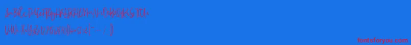 フォントMadeleineDemo – 赤い文字の青い背景