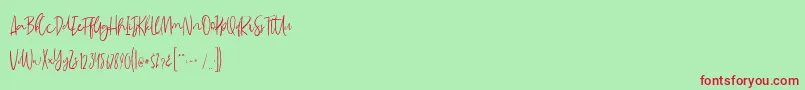 MadeleineDemo Font – Red Fonts on Green Background