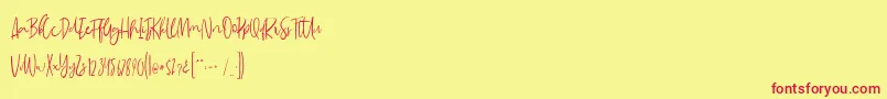 MadeleineDemo Font – Red Fonts on Yellow Background
