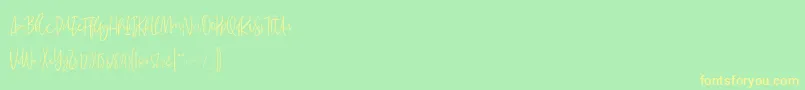 MadeleineDemo Font – Yellow Fonts on Green Background