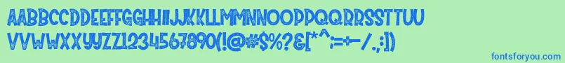 Mister Pumpkins Aged Font – Blue Fonts on Green Background