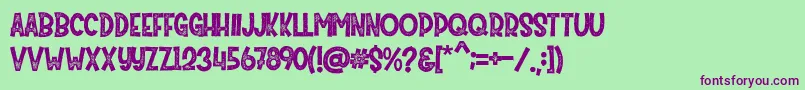 Mister Pumpkins Aged Font – Purple Fonts on Green Background