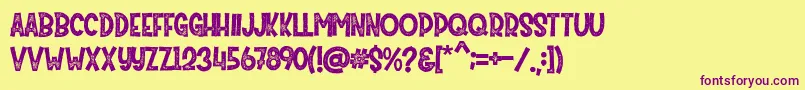 Mister Pumpkins Aged Font – Purple Fonts on Yellow Background