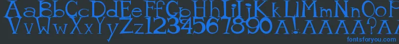 mister tate Font – Blue Fonts on Black Background