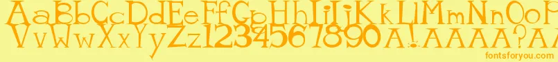 mister tate Font – Orange Fonts on Yellow Background