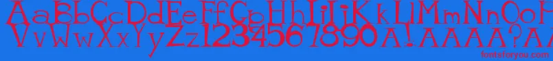 mister tate Font – Red Fonts on Blue Background