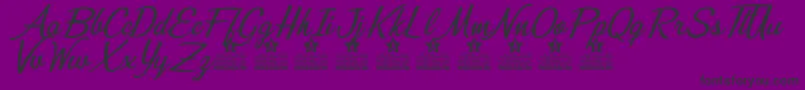 フォントMisterios del Amor Personal Use – 紫の背景に黒い文字