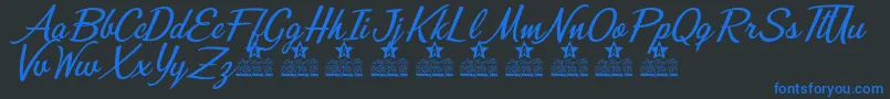 Misterios del Amor Personal Use Font – Blue Fonts on Black Background