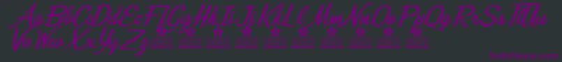 Шрифт Misterios del Amor Personal Use – фиолетовые шрифты на чёрном фоне