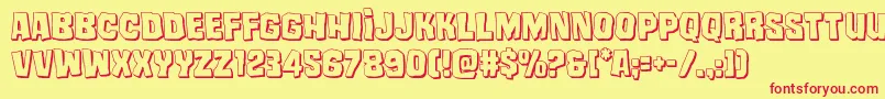 mistertwisted3d Font – Red Fonts on Yellow Background