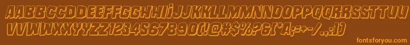 mistertwisted3dital Font – Orange Fonts on Brown Background