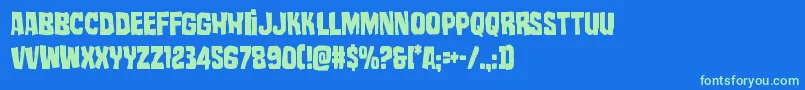 mistertwistedcond Font – Green Fonts on Blue Background