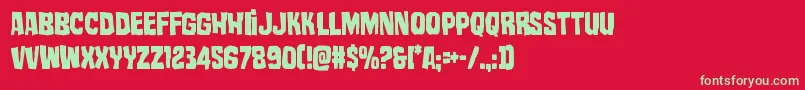 フォントmistertwistedcond – 赤い背景に緑の文字