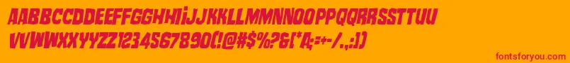 mistertwistedcondital-Schriftart – Rote Schriften auf orangefarbenem Hintergrund