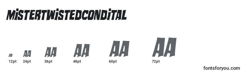 Mistertwistedcondital Font Sizes