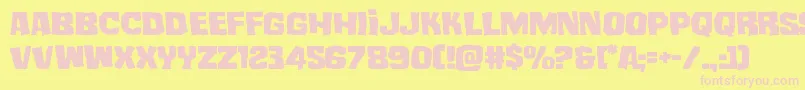 mistertwistedexpand-fontti – vaaleanpunaiset fontit keltaisella taustalla