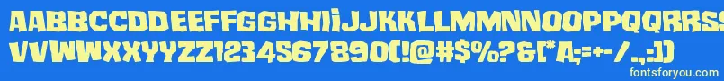 mistertwistedexpand Font – Yellow Fonts on Blue Background