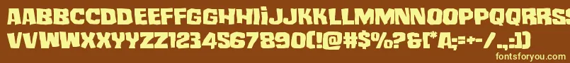 mistertwistedexpand-fontti – keltaiset fontit ruskealla taustalla