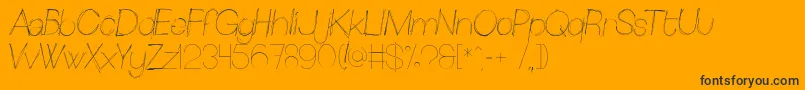 Sketchica Font – Black Fonts on Orange Background