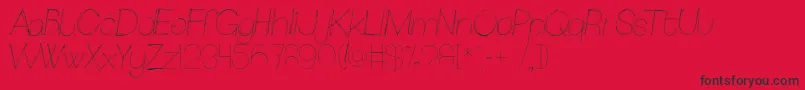 Sketchica-Schriftart – Schwarze Schriften auf rotem Hintergrund