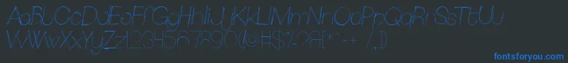 Sketchica Font – Blue Fonts on Black Background