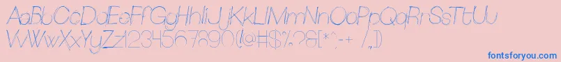 Sketchica-Schriftart – Blaue Schriften auf rosa Hintergrund