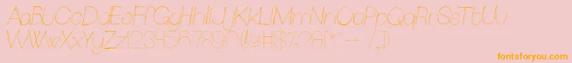 Sketchica-Schriftart – Orangefarbene Schriften auf rosa Hintergrund