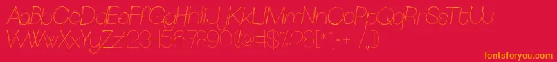 Sketchica Font – Orange Fonts on Red Background
