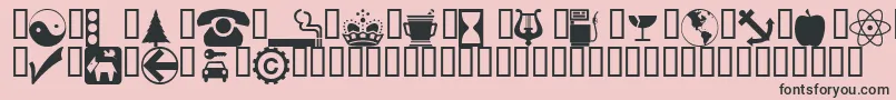 フォントWmsymbols – ピンクの背景に黒い文字