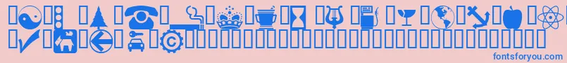 Wmsymbols Font – Blue Fonts on Pink Background