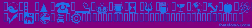 フォントWmsymbols – 紫色の背景に青い文字