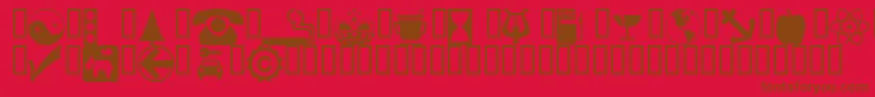 Wmsymbols-fontti – ruskeat fontit punaisella taustalla