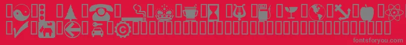 Wmsymbols-Schriftart – Graue Schriften auf rotem Hintergrund