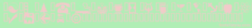 Wmsymbols-fontti – vaaleanpunaiset fontit vihreällä taustalla