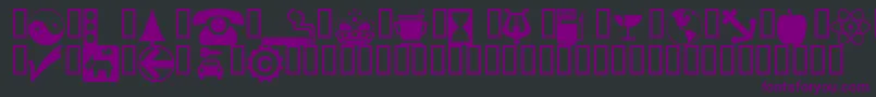 Wmsymbols-fontti – violetit fontit mustalla taustalla