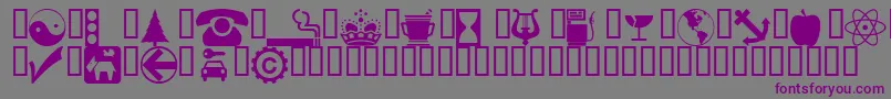 フォントWmsymbols – 紫色のフォント、灰色の背景