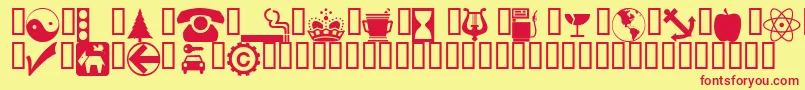 Wmsymbols Font – Red Fonts on Yellow Background