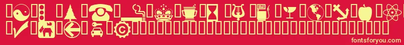 フォントWmsymbols – 黄色の文字、赤い背景