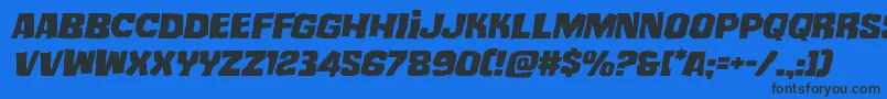 mistertwistedexpandital Font – Black Fonts on Blue Background