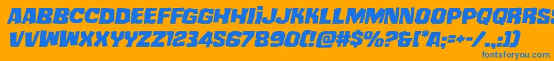 Подробнее о шрифте mistertwistedexpandital Шрифт mistertwistedexpandital – синие шрифты на оранжевом фоне