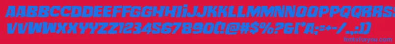 mistertwistedexpandital Font – Blue Fonts on Red Background