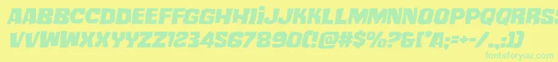 mistertwistedexpandital Font – Green Fonts on Yellow Background