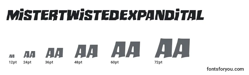 Mistertwistedexpandital Font Sizes