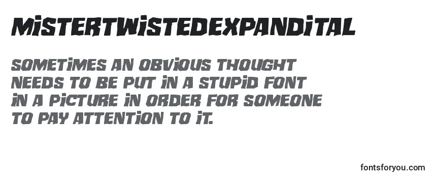 Review of the Mistertwistedexpandital Font