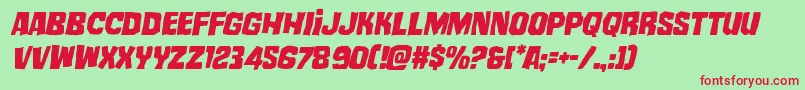 mistertwistedital-Schriftart – Rote Schriften auf grünem Hintergrund