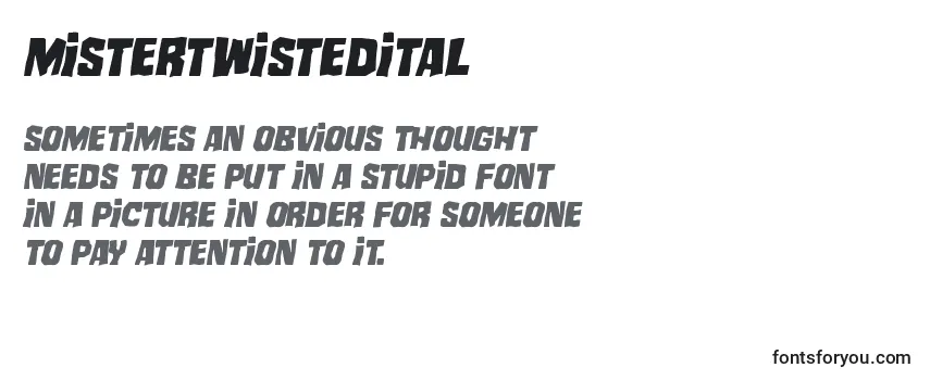 Review of the Mistertwistedital Font