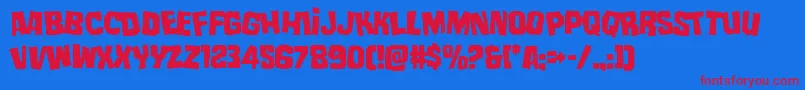 mistertwistedlean Font – Red Fonts on Blue Background