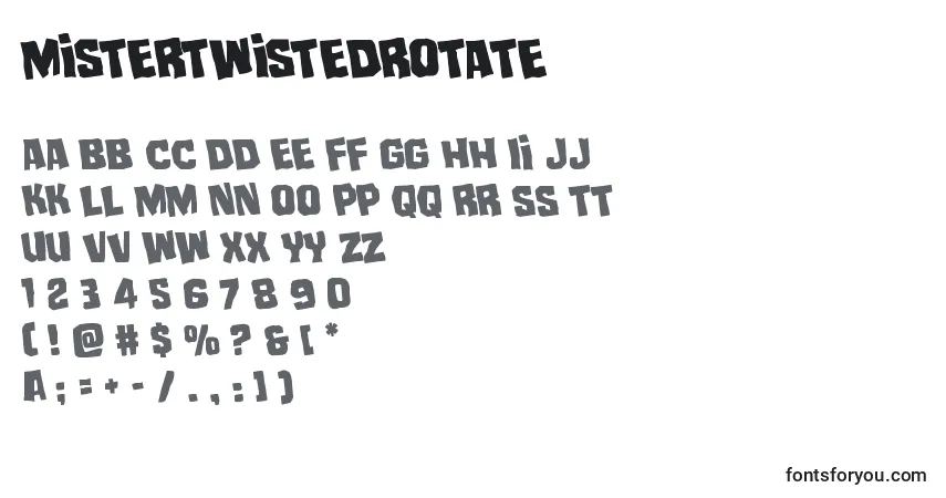 Schriftart Mistertwistedrotate – Alphabet, Zahlen, spezielle Symbole