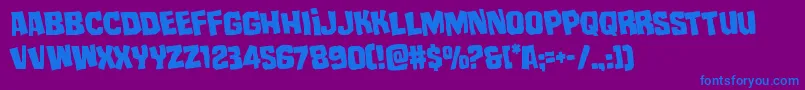 mistertwistedrotate-Schriftart – Blaue Schriften auf violettem Hintergrund