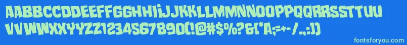 mistertwistedrotate Font – Green Fonts on Blue Background